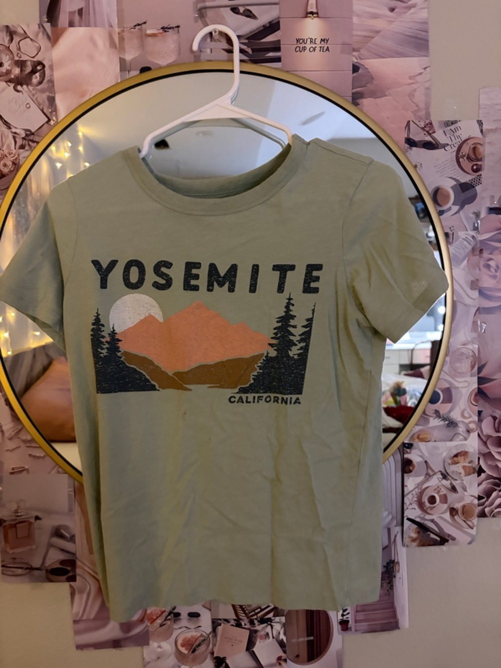Target Green Yosemite Graphic Tee with Orange and Black Print